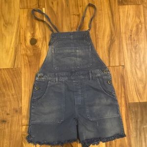 Free People Denim Overall Shorts